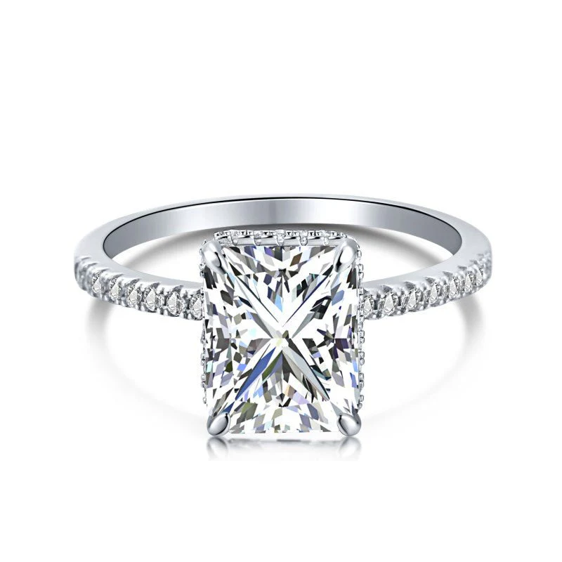18K Gold Jasmine Ring + Wedding Band Ring - Image 4