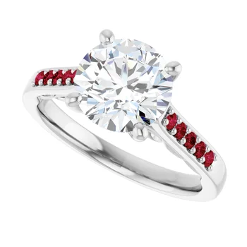 Crimson Pave Engagement Ring - Image 10