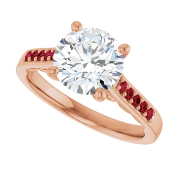 Crimson Pave Engagement Ring - Image 11
