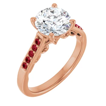 Crimson Pave Engagement Ring - Image 14