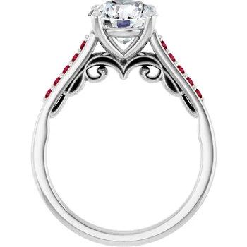 Crimson Pave Engagement Ring - Image 4