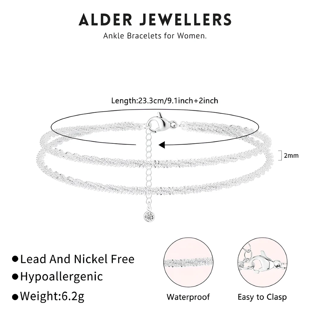 Dainty Layered Waterproof Anklet - Image 2