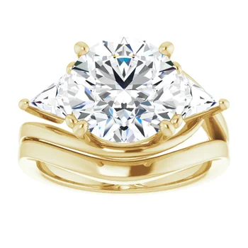 Golden Trio Solitaire Ring - Image 3