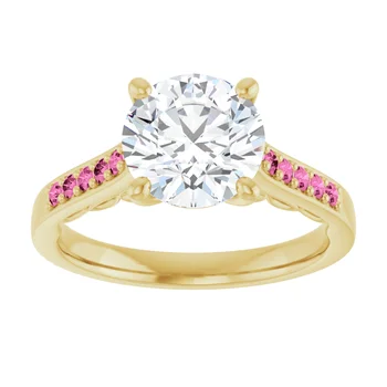 Pink Pave Engagement Ring - Image 3