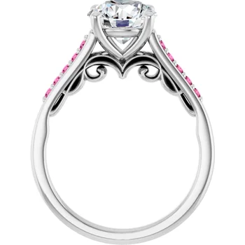 Pink Pave Engagement Ring - Image 4