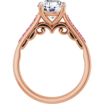 Pink Pave Engagement Ring - Image 5