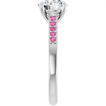 Pink Pave Engagement Ring - Image 7
