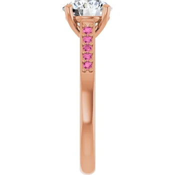 Pink Pave Engagement Ring - Image 8
