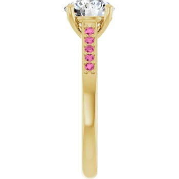 Pink Pave Engagement Ring - Image 9