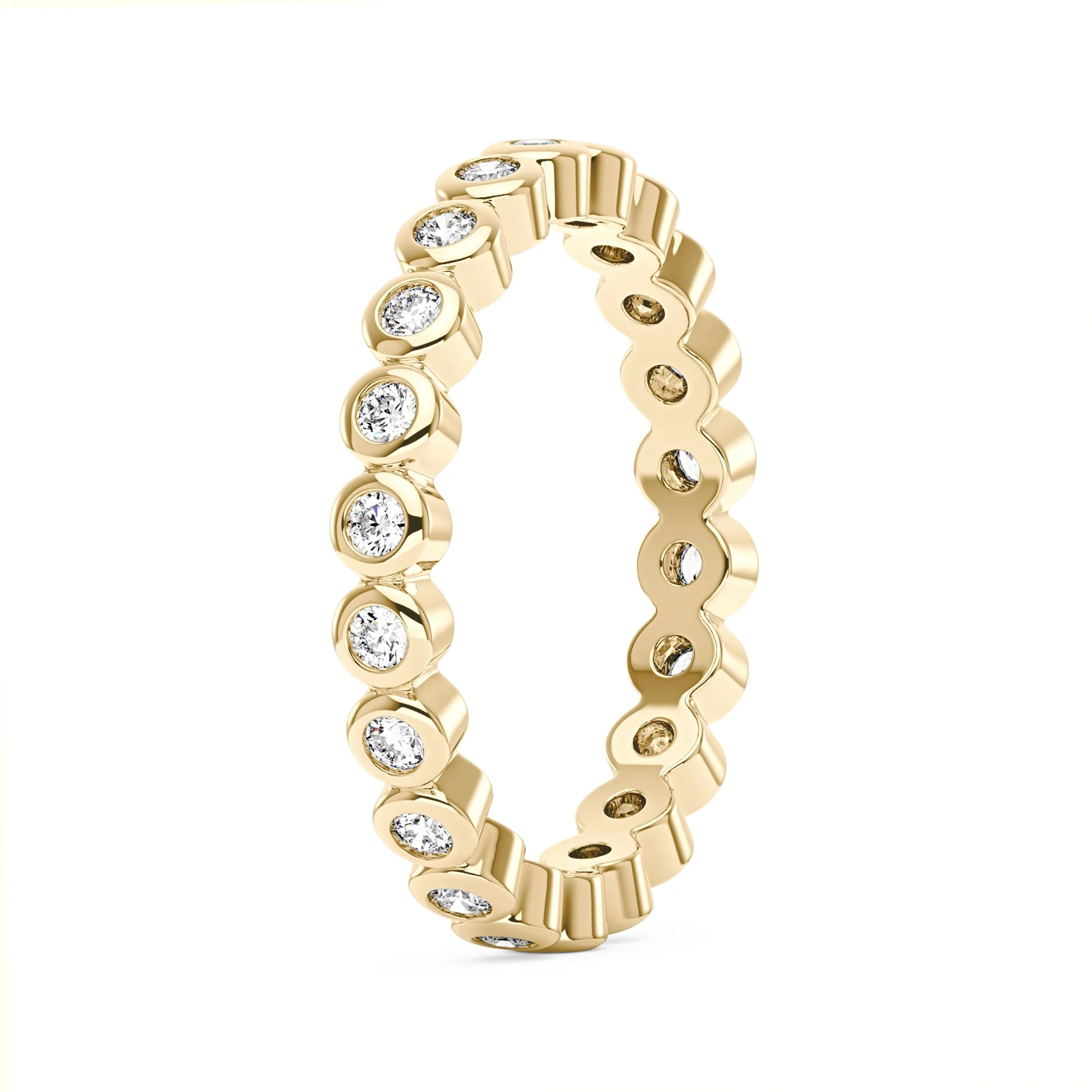 Round Moissanite Bezel Eternity Band - Image 3