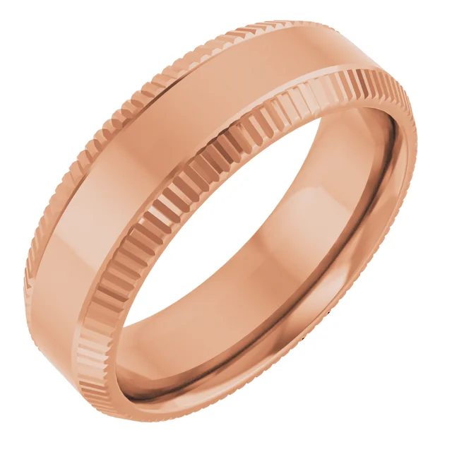 Sleek Edge Beveled Wedding Band - Image 11