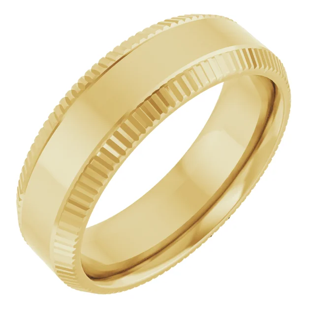Sleek Edge Beveled Wedding Band - Image 12