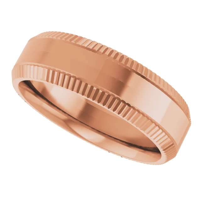 Sleek Edge Beveled Wedding Band - Image 14