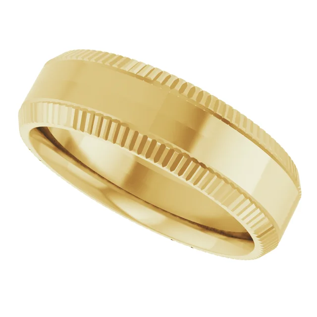 Sleek Edge Beveled Wedding Band - Image 15