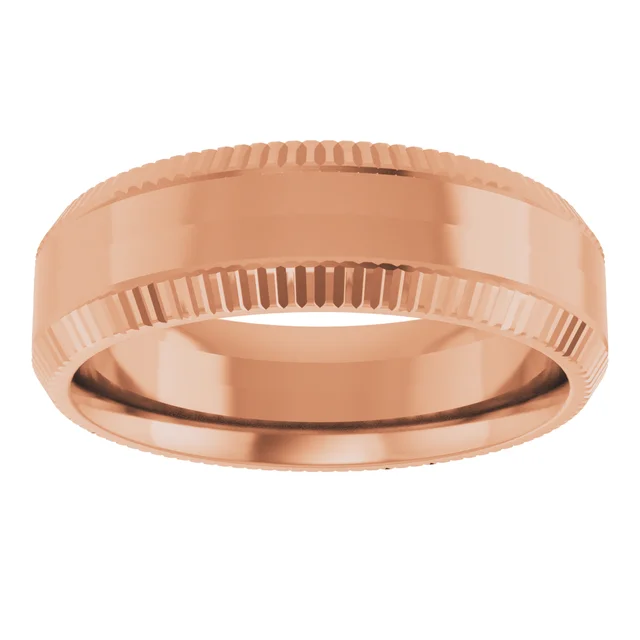 Sleek Edge Beveled Wedding Band - Image 2