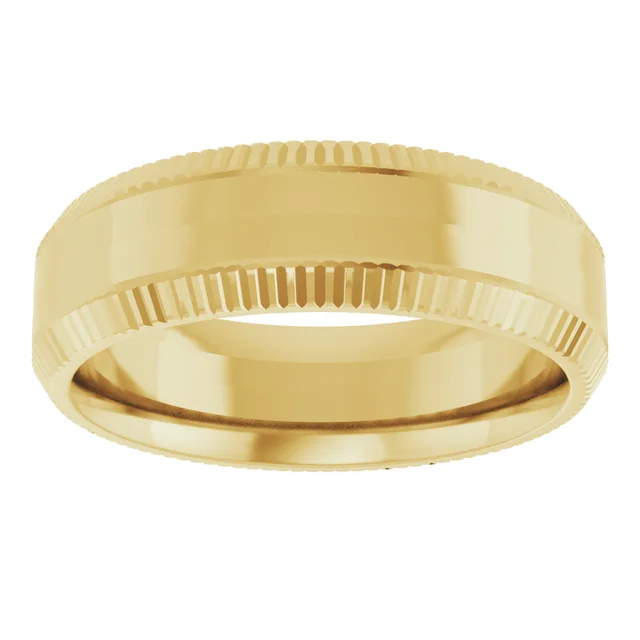 Sleek Edge Beveled Wedding Band - Image 3