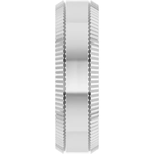 Sleek Edge Beveled Wedding Band - Image 7