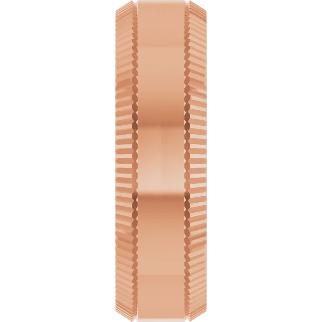 Sleek Edge Beveled Wedding Band - Image 8