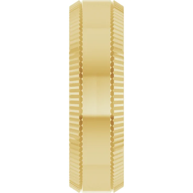 Sleek Edge Beveled Wedding Band - Image 9