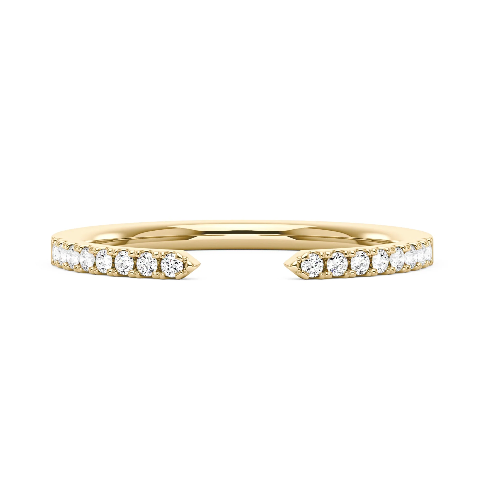 Sparkling Pavé Moissanite Open Wedding Band Ring - Image 4