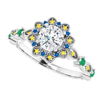 Sunset Halo Vintage Ring - Image 10