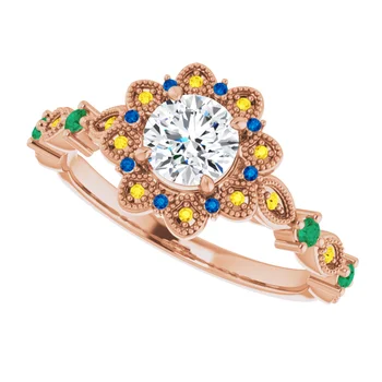 Sunset Halo Vintage Ring - Image 11
