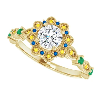 Sunset Halo Vintage Ring - Image 12