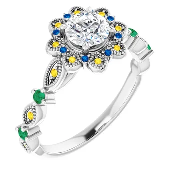 Sunset Halo Vintage Ring - Image 13