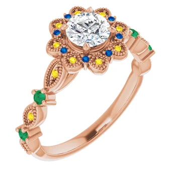 Sunset Halo Vintage Ring - Image 14
