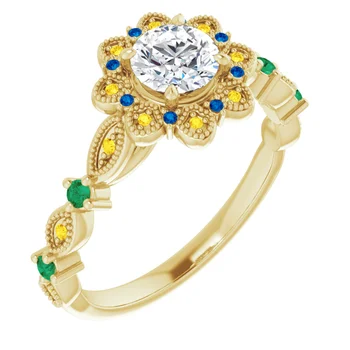 Sunset Halo Vintage Ring - Image 15
