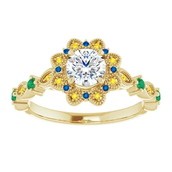 Sunset Halo Vintage Ring - Image 3