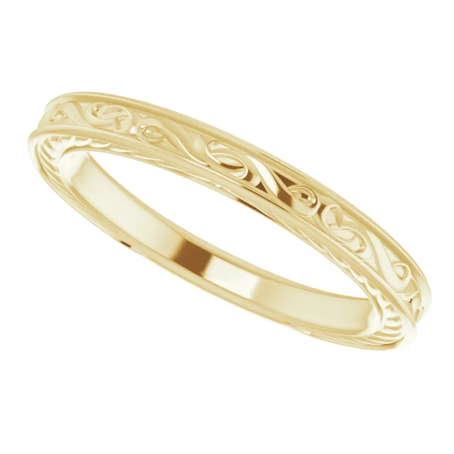 Timeless Romance Vintage Wedding Band - Image 12