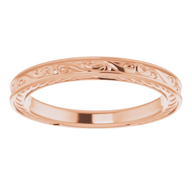Timeless Romance Vintage Wedding Band - Image 2