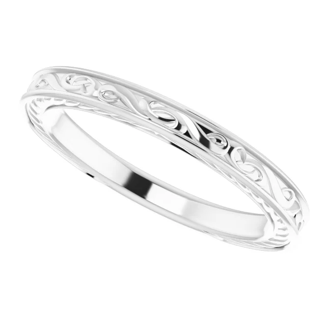 Timeless Romance Vintage Wedding Band - Image 10